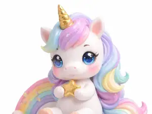 Unicorno CARINO su Nuvola Arcobaleno