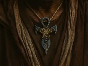 Eye of Ra and Eye of Horus double sacred amulet