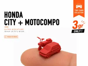 Tiny Honda City + Motocompo - Mini Cars Series