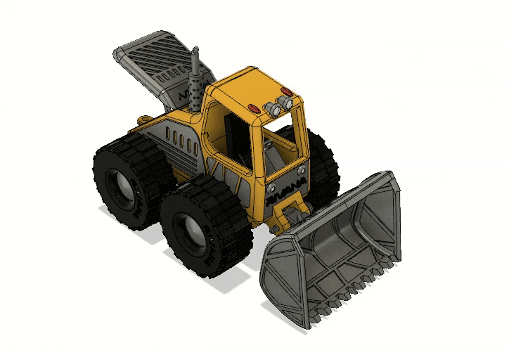 Yellow Bulldozer with Movements Version 2