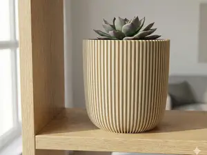Minimalist Ribbed Planter (13cm)-Macetero Estriado