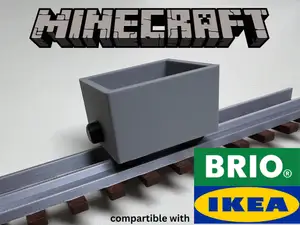 Minecraft-Style Minecart for Wooden Tracks