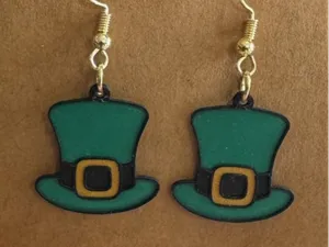 St. Patrick's Top Hat Earrings 