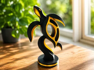 Black & Gold Sea Turtle Sculpture