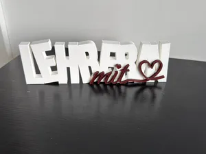 Lehrerin Aufsteller mit Herz