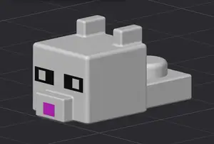 lego compatible Cat head for minecraft