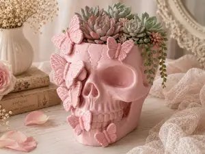 Butterfly Skull Planter & Organizer