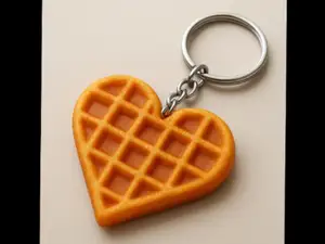 PORTACHIAVI WAFFLE CUORE- HEART WAFFLE KEYCHAIN