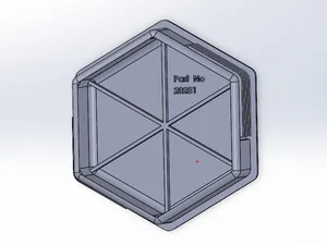 Hexagonal rear bumper pipe cap for Scania truck.