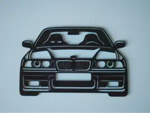 BMW E36 Front Silhouette – Flat Wall Art Car Decor
