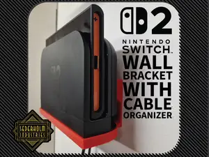 Switch 2 wall mount with built in cable organizer