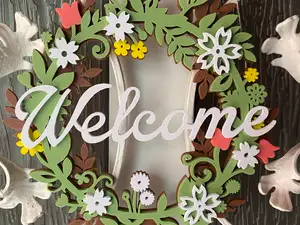 Blumenkranz Welcome Schild