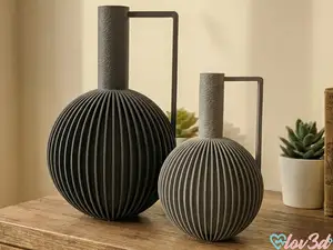 Modern Pitcher Vase (Ribbed & Fuzzy)