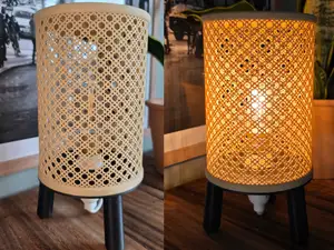 Rattan Cane Webbing Lamp - Pendant or standing