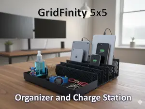 Gridfinity 5x5 Charge Station and Organizer