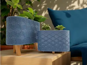 Two GeoPattern Planter Set with Legs