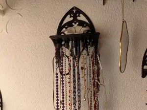 Gothic Wall Shelf with Jewelry Hooks Necklace