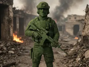 Moderner taktischer Soldat mit Sturmgewehr