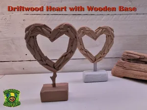 Driftwood Heart with wooden base