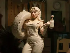 retro mechanic woman