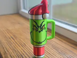 Grinch themed mini tumbler chapstick keychain
