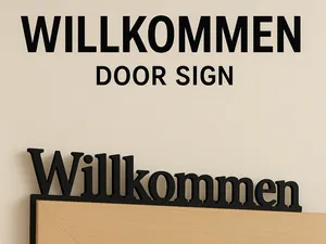 Einhängbares Willkommen-Deko Türschild