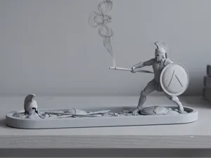 Spartan Warrior - Incense Burner & Diorama Base