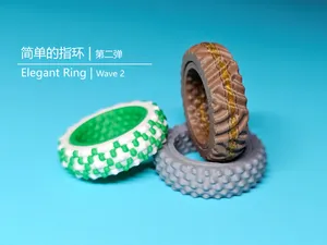 简单的指环（第二弹）一体打印、精致、小巧、可旋转、无声、 i人解压指环、巴黎饰钉、纹饰 、配色diy