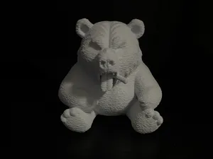 Sitzender Teddybär mit Zigarre – Fuzzy Skin