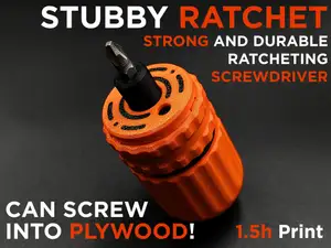 Strong Reversible Ratcheting Stubby Screwdriver