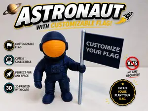 Astronaut with Customizable Flag