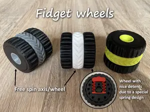 Fidget wheels with detents and free spin