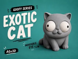 Goofy series – EXOTIC CAT Movable Eyes NOAMS