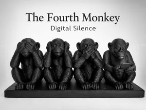 The Fourth Monkey Digital Silence Art Sculptur