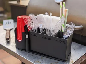 Party Cup & Utensil Caddy V2 – Napkins, Straws