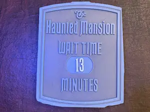 Haunted Mansion Wait Time Sign