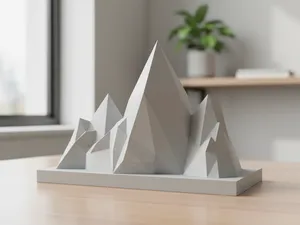 Low Poly Mountain Range Decor