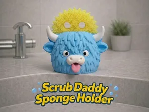 Blue Moo the Silly Highland Cow Scrub Daddy Holder