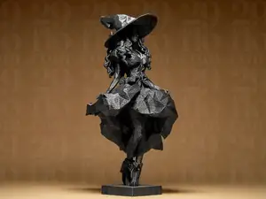 Playful Witch - Geometric Figurine