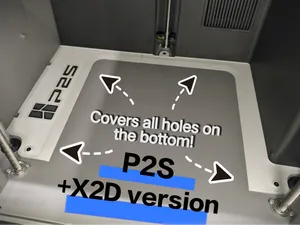 X2D / P2S Dustcover for holes on bottom full cover