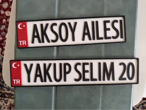 Customizable Turkish License Plate with Flag