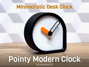 Pointy Modern Clock (sleek minimal clock kit 011)