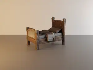 Wooden bed - tabletop scatter terrain