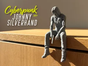 Johnny Silverhand Sitting on Ledge Cyberpunk 2077