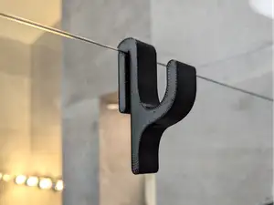 Shower hook for 8mm thick wall glass