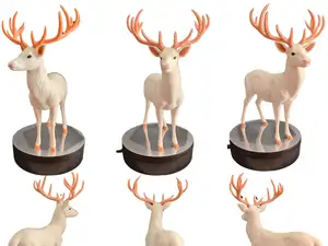 Figura realista Ciervo Albino multicolor diorama