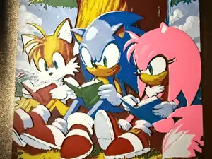 Tails, Sonic, and Amy Rose Reading HueForge
