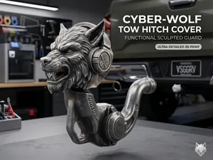 Cyber Wolf Tow Hitch Cover - 2 Inch Receiver Guard