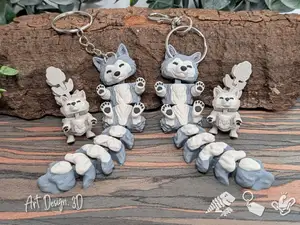 Flexi Long Tail Arctic wolf - Strong Joints