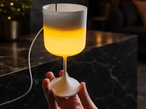 Stemmed glass lamp